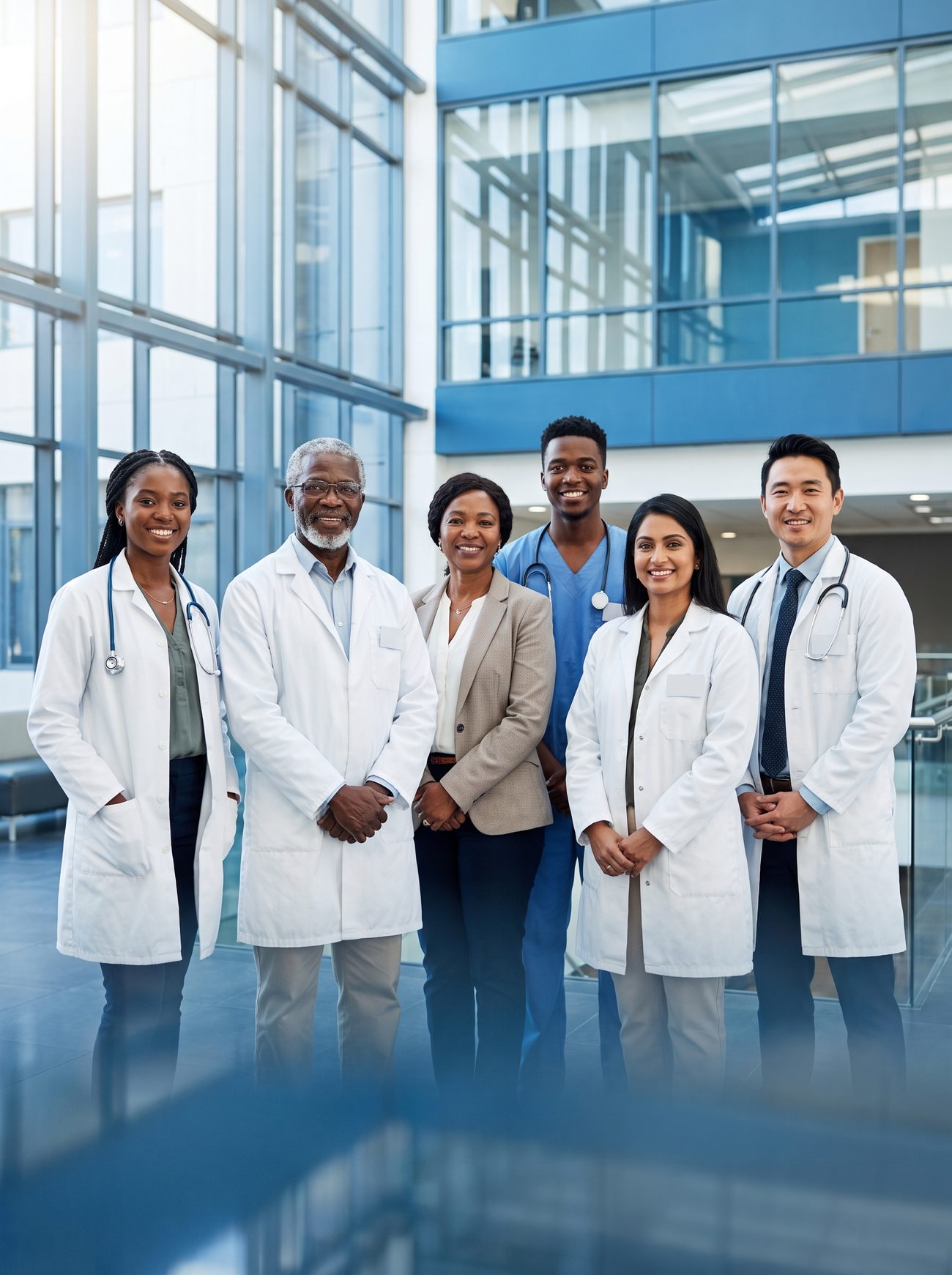 A diverse team of medical specialists